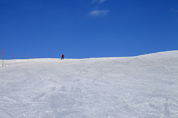 Image showing Ski slope in nice sun day