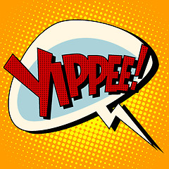 Image showing yippee win comic book bubble text