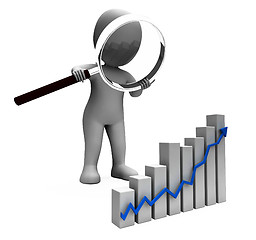 Image showing Increasing Graph Character Shows Profit Income Rising