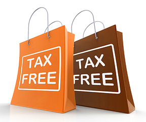 Image showing Tax Free Bag Represents Duty Exempt Discounts