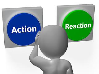 Image showing Action Reaction Buttons Show Control Or Effect