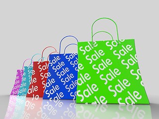 Image showing Sale Shopping Bags Shows Bargains