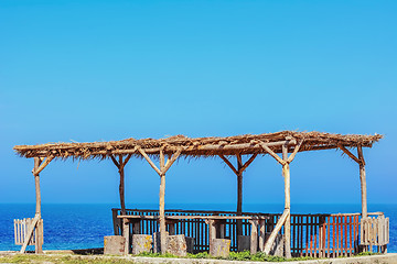 Image showing A wooden canopy