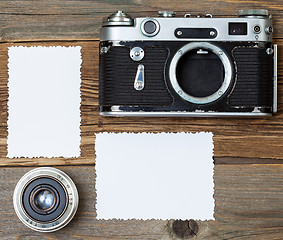 Image showing blank photo with vintage camera