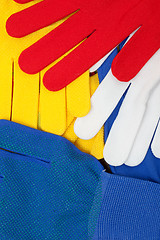 Image showing colorful set of working gloves