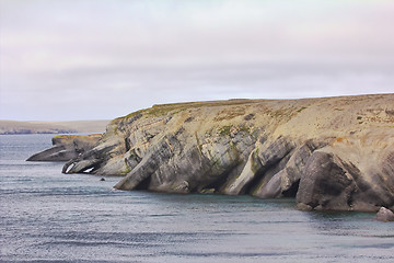 Image showing Dwelling nymphs and Proteus: bizarre rocky coast of Novaya Zemlya archipelago, Barents sea.