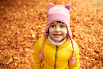 Image showing happy little girl in autumn park