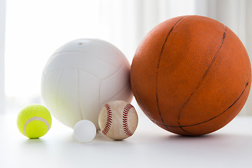 Image showing close up of different sports balls set