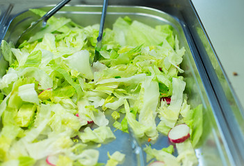 Image showing close up of romaine lettuce salad in container