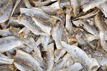 Image showing Dried salted fishs on market