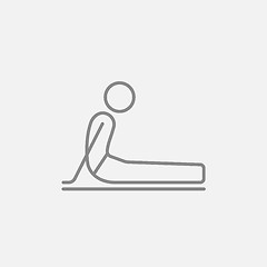 Image showing Man practicing yoga line icon.