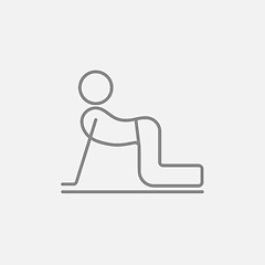 Image showing Man practicing yoga line icon.