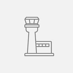 Image showing Flight control tower line icon.