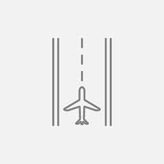 Image showing Airport runway line icon.