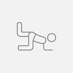 Image showing Man exercising buttocks line icon.