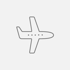 Image showing Flying airplane line icon.