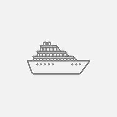 Image showing Cruise ship line icon.