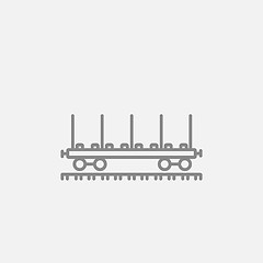 Image showing Cargo wagon line icon.