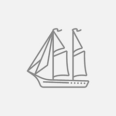 Image showing Sailboat line icon.