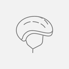 Image showing Bicycle helmet line icon.