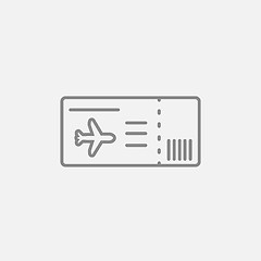 Image showing Flight ticket line icon.