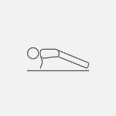 Image showing Man making push ups line icon.