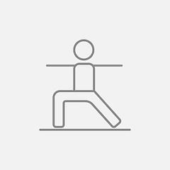 Image showing Man practicing yoga line icon.