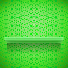 Image showing Green Shelf  on Ornamental  Lines Background
