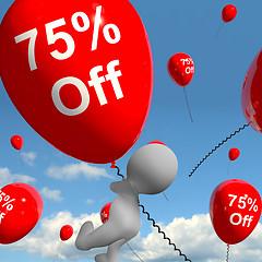 Image showing Balloon With 75% Off Showing Sale Discount Of Seventy Five Perce