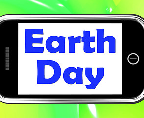 Image showing Earth Day On Phone Shows Environment And Eco Friendly