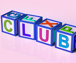 Image showing Club Blocks Mean Membership Registration And Subscription