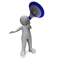 Image showing Megaphone Message Character Shows Announcements Proclaiming And 
