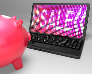 Image showing Sale On Laptop Showing Promotional Prices