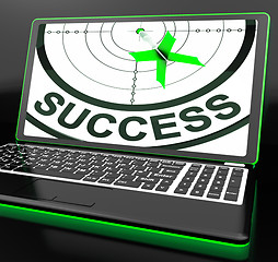 Image showing Success On Laptop Showing Successful Progress