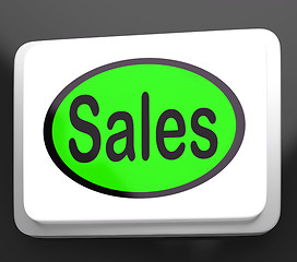 Image showing Sales Button Shows Promotions And Deals