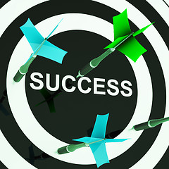 Image showing Success On Dartboard Shows Unsuccessful Goals