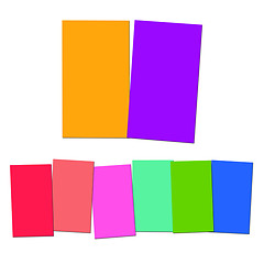 Image showing Two And Six Blank Paper Slips Show Copyspace For 2 Or 6 Letter W