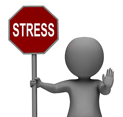 Image showing Stress Stop Sign Shows Stopping Tension And Pressure