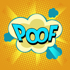 Image showing poof comic bubble retro text