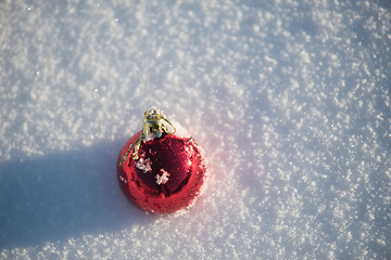 Image showing christmas ball in snow