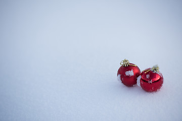 Image showing christmas ball in snow