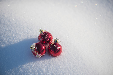 Image showing christmas ball in snow