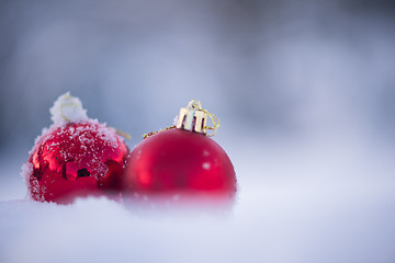 Image showing christmas ball in snow