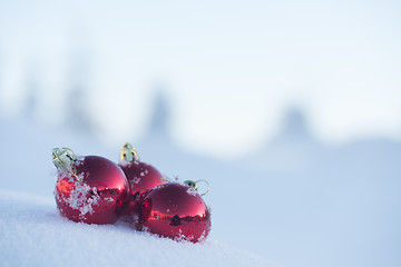 Image showing christmas ball in snow