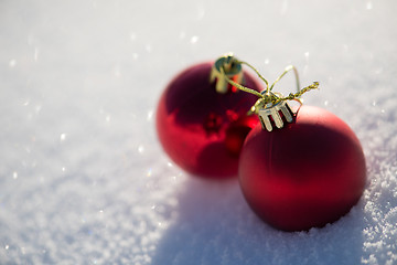 Image showing christmas ball in snow