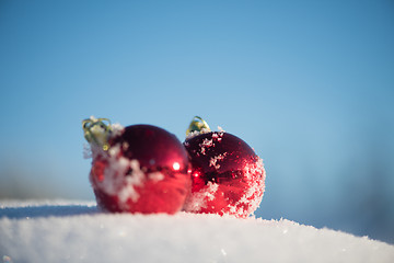 Image showing christmas ball in snow