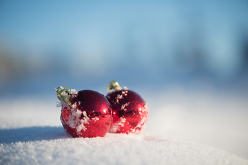 Image showing christmas ball in snow