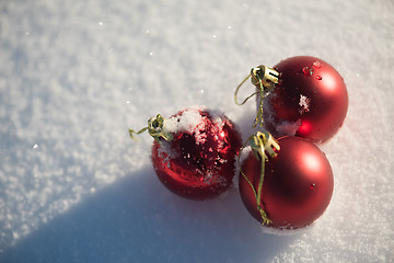 Image showing christmas ball in snow