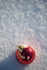 Image showing christmas ball in snow