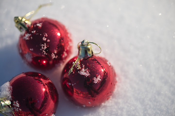 Image showing christmas ball in snow